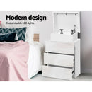 Artiss 2X Bedside Table LED 3 Drawers - COLEY White - RnR Galore