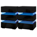 Artiss 2x Bedside Table LED 3 Drawers - LUMI Black - RnR Galore