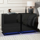 Artiss 2x Bedside Table LED 3 Drawers - MORI Black - RnR Galore