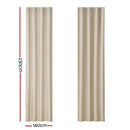Artiss 2X Blockout Curtains Eyelet 140x230cm Beige - RnR Galore