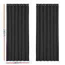 Artiss 2X Blockout Curtains Eyelet 240x230cm Black - RnR Galore