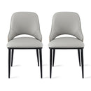 Artiss 2x Dining Chairs Hollow PU Leather Kitchen Lounge Cafe Accent Chair Grey - RnR Galore