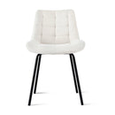 Artiss 2x Dining Chairs Velvet Tufted Kitchen Lounge Cafe Accent Chair Beige - RnR Galore