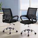 Artiss 2x Mesh Office Chair Mid Back Black - RnR Galore