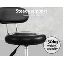 Artiss 2x Salon Stool Swivel Chair Backrest Black - RnR Galore