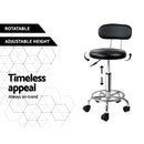 Artiss 2x Salon Stool Swivel Chair Backrest Black - RnR Galore