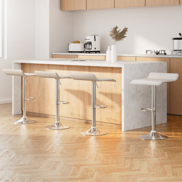 Artiss 4x Bar Stools Faux Leather Chair White - RnR Galore