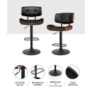 Artiss 4x Bar Stools Gas Lift Leather All Black - RnR Galore
