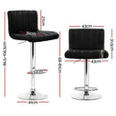 Artiss 4x Bar Stools Gas Lift Leather Black - RnR Galore