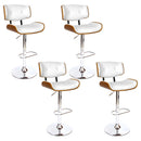 Artiss 4x Bar Stools Gas Lift Leather White - RnR Galore