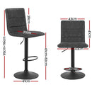 Artiss 4x Bar Stools Gas Lift Vintage Leather Grey - RnR Galore