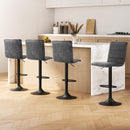 Artiss 4x Bar Stools Gas Lift Vintage Leather Grey - RnR Galore