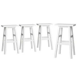 Artiss 4x Bar Stools Kitchen Chairs Wooden White - RnR Galore