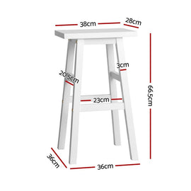Artiss 4x Bar Stools Kitchen Chairs Wooden White - RnR Galore