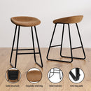 Artiss 4x Bar Stools Kitchen Dining Chairs Counter Stool PU Leather Metal Brown - RnR Galore