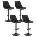 Artiss 4x Bar Stools Kitchen Swivel Gas Lift Counter Chair Diamond Leather Black - RnR Galore