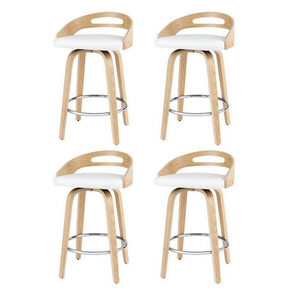 Artiss 4x Bar Stools Swivel Dining Chairs Low Back Counter Seat PU Cushion - RnR Galore