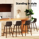 Artiss 4x Bar Stools Vintage Leather Wooden - RnR Galore