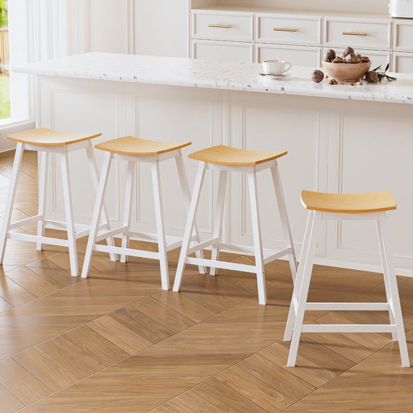 Artiss 4x Bar Stools Wooden Chairs Oak - RnR Galore