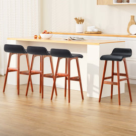 Artiss 4x Bar Stools Wooden Stool Black - RnR Galore