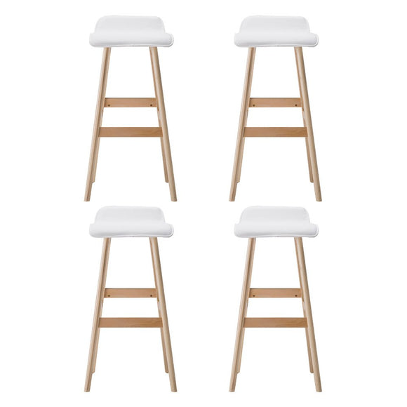 Artiss 4x Bar Stools Wooden Stool White - RnR Galore