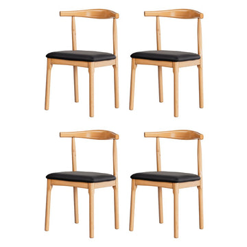 Artiss 4x Dining Chairs Rubber Wood Leather Seat Black - RnR Galore