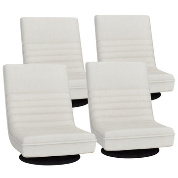 Artiss 4XFloor Chair Lounge Sofa Swivel Foldable Linen White - RnR Galore