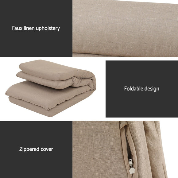 Artiss 4XFloor Chair Sofa Linen Beige - RnR Galore