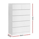 Artiss 6 Chest of Drawers - PEPE White - RnR Galore