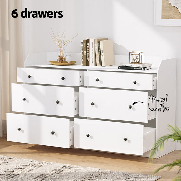 Artiss 6 Chest of Drawers - PETE White - RnR Galore