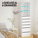 Artiss 6 Chest of Drawers Tallboy Cabinet White - RnR Galore
