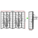 Artiss 8 Panel Room Divider Screen 348x179cm Bamboo Black White - RnR Galore
