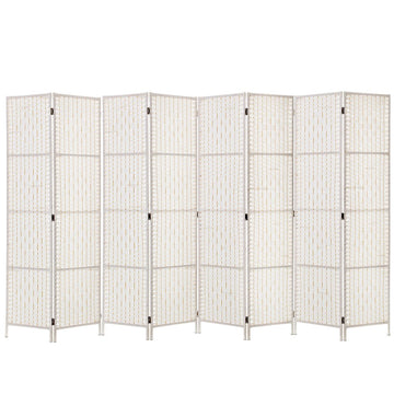 Artiss 8 Panel Room Divider Screen Privacy Timber Foldable Dividers Stand White - RnR Galore