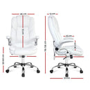 Artiss 8 Point Massage Office Chair PU Leather White - RnR Galore