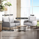 Artiss Armchair 2 - Seater Sofa Pillow Linen Grey - RnR Galore