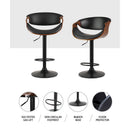 Artiss Bar Stools Gas Lift Leather w/Armrest - RnR Galore