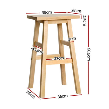 Artiss Bar Stools Kitchen Counter Stools Wooden Chairs Natural x2 - RnR Galore
