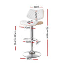 Artiss Bar Stools Kitchen Dining Chairs Gas Lift Stool Wooden Leather White - RnR Galore