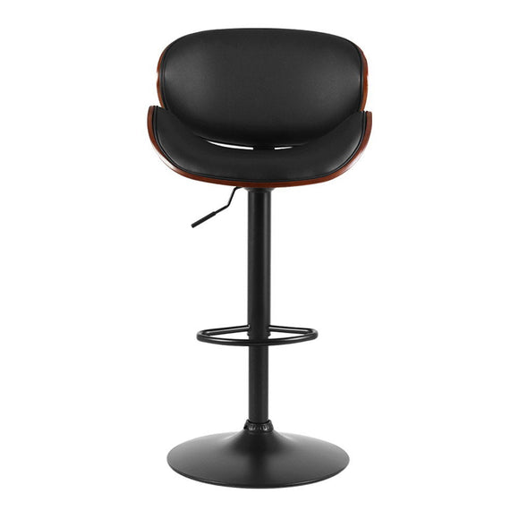 Artiss Bar Stools Kitchen Leather Barstools Swivel Gas Lift Vintage Chairs Black - RnR Galore