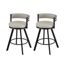 Artiss Bar Stools Set of 2 Swivel Kitchen Chair Metal Counter Beige Leather - RnR Galore