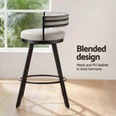 Artiss Bar Stools Set of 2 Swivel Kitchen Chair Metal Counter Beige Leather - RnR Galore