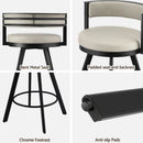 Artiss Bar Stools Set of 2 Swivel Kitchen Chair Metal Counter Beige Leather - RnR Galore