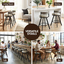 Artiss Bar Stools Set of 2 Swivel Kitchen Chair Metal Counter Beige Leather - RnR Galore