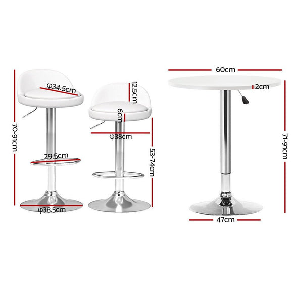 Artiss Bar Table and Stools Set Dining Desk Kitchen Chairs Cafe Pub - RnR Galore