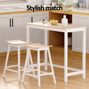 Artiss Bar Table and Stools Set Dining Desk Solid Wood Kitchen Chairs Cafe Pub - RnR Galore