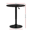 Artiss Bar Table Gas Lift Round Black - RnR Galore
