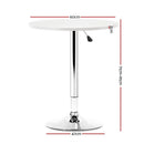 Artiss Bar Table Gas Lift Round White - RnR Galore