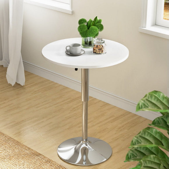 Artiss Bar Table Gas Lift Round White - RnR Galore