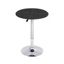 Artiss Bar Table Round Swivel Height Adjustable 62cm Modern PVC Leather Black - RnR Galore