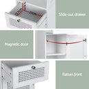 Artiss Bathroom Cabinet Storage 161cm White Rattan Tallboy Toilet Cupboard - RnR Galore
